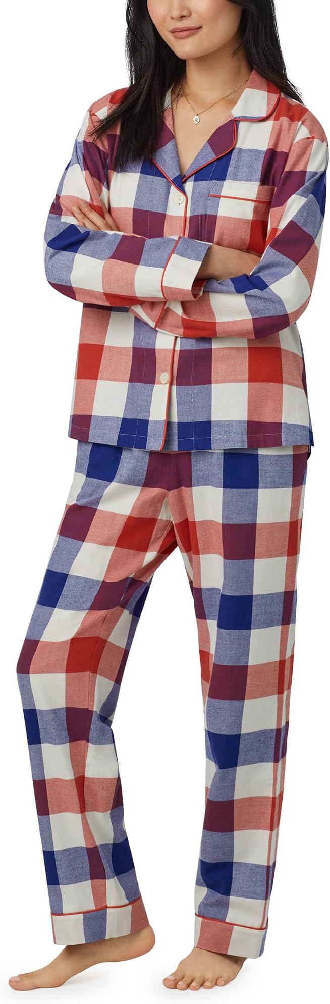 Классический фланелевой пижамный комплект с длинными рукавами Bedhead PJs, цвет Harvest Plaid