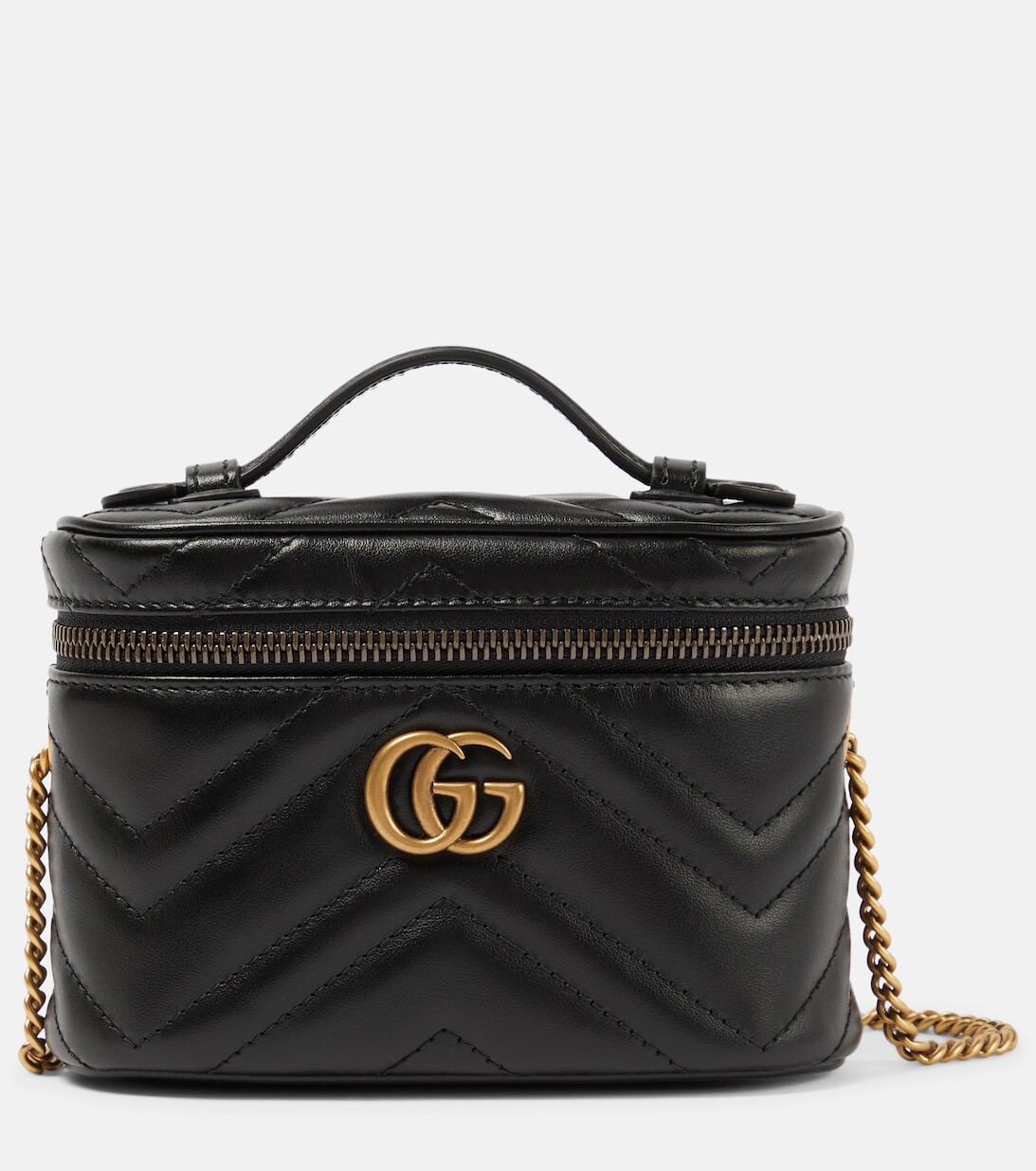 

Кожаная сумка через плечо GG Marmont Gucci, черный
