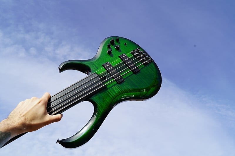 

Басс гитара Ibanez SDGB1 Steve Di Giorgio - Dark Moss Burst - 5-String Fretless Electric Bass Guitar