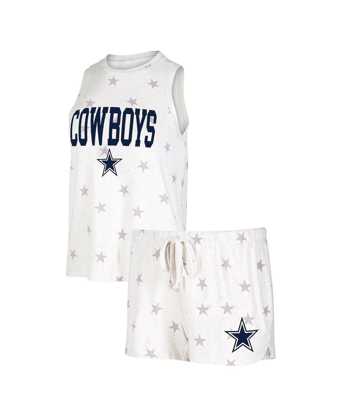 Женский кремовый комплект из майки и шорт Dallas Cowboys Agenda Concepts Sport