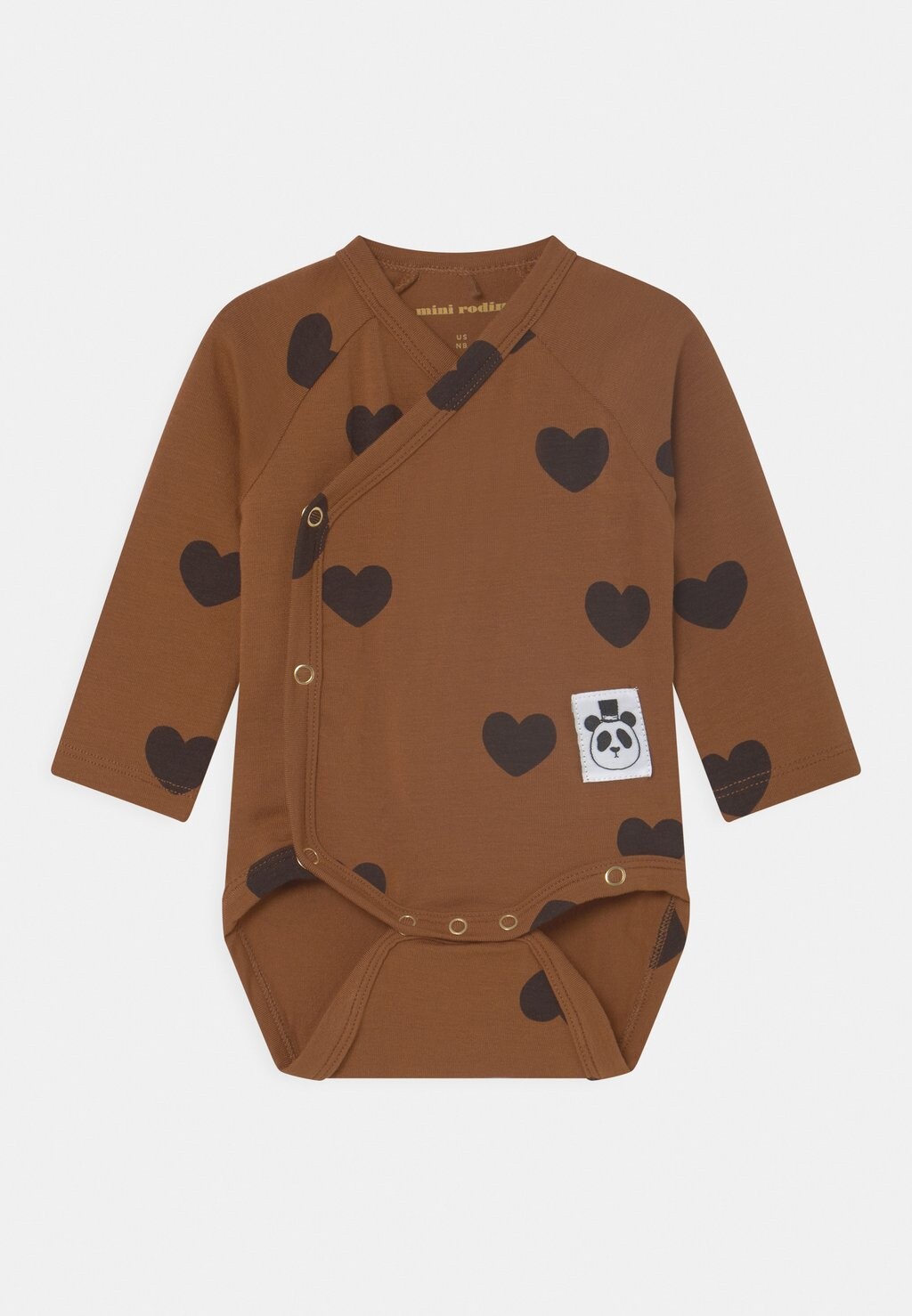 Боди HEARTS WRAP UNISEX Mini Rodini, цвет brown цена и фото