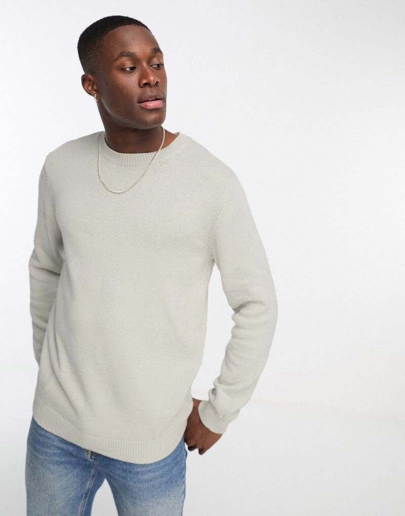 

Светло-серый хлопковый свитер средней плотности ASOS DESIGN