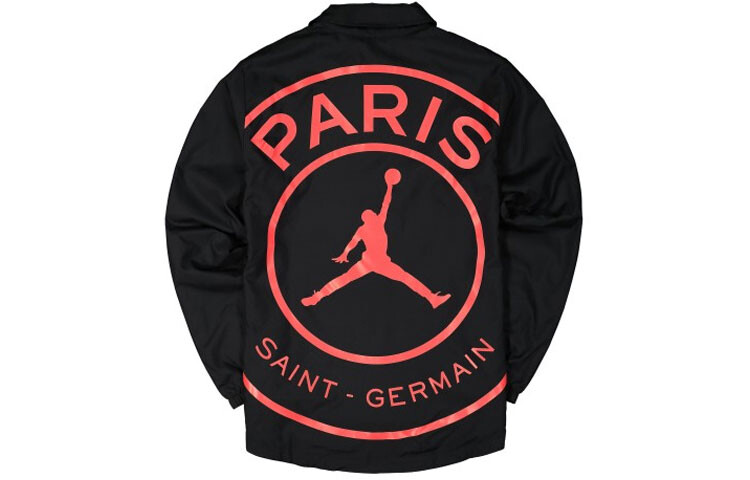 

Мужская повседневная спортивная куртка черного цвета Jordan x Paris Saint-Germain
