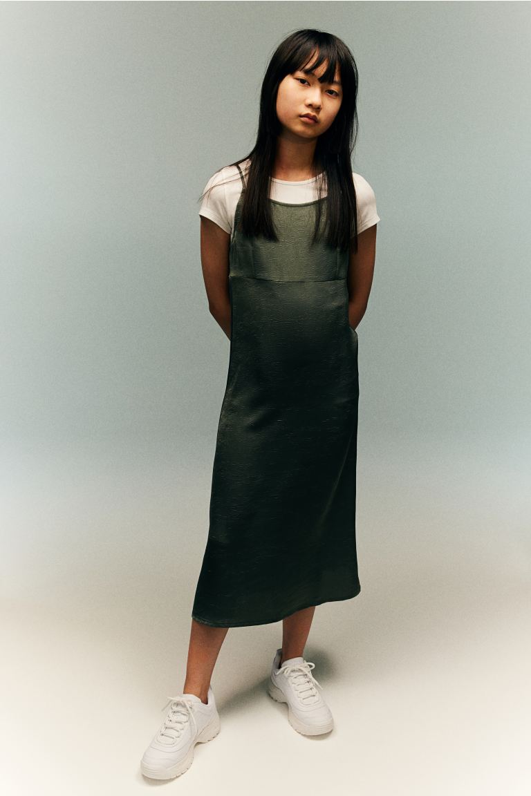 Платье-Комбинация с завязками H&M, зеленый
