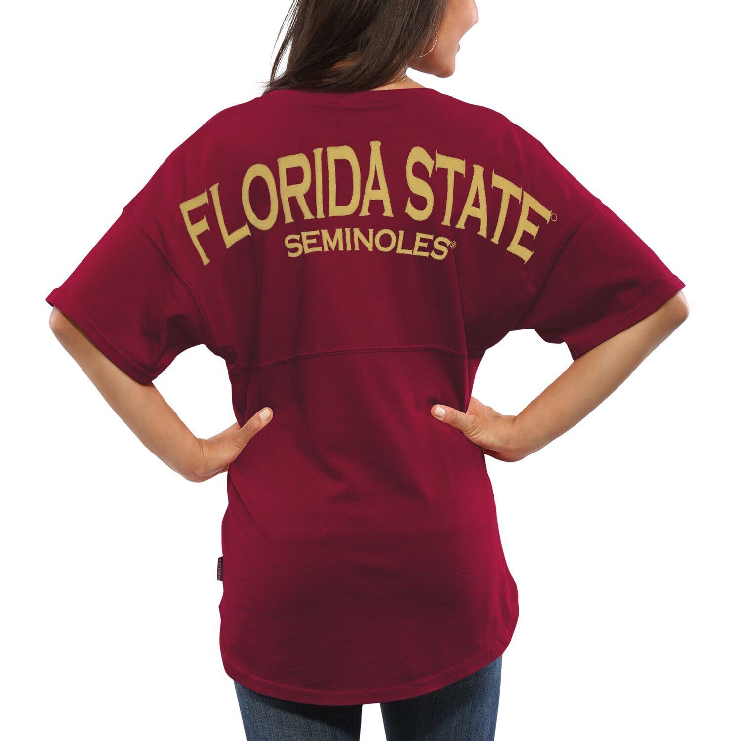 

Женская футболка оверсайз из джерси Garnet Florida State Seminoles Spirit