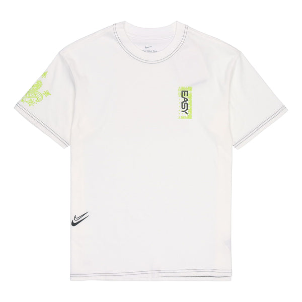 Футболка Nike Solid Color Alphabet Pattern Printing Round Neck Cotton Short Sleeve White, мультиколор