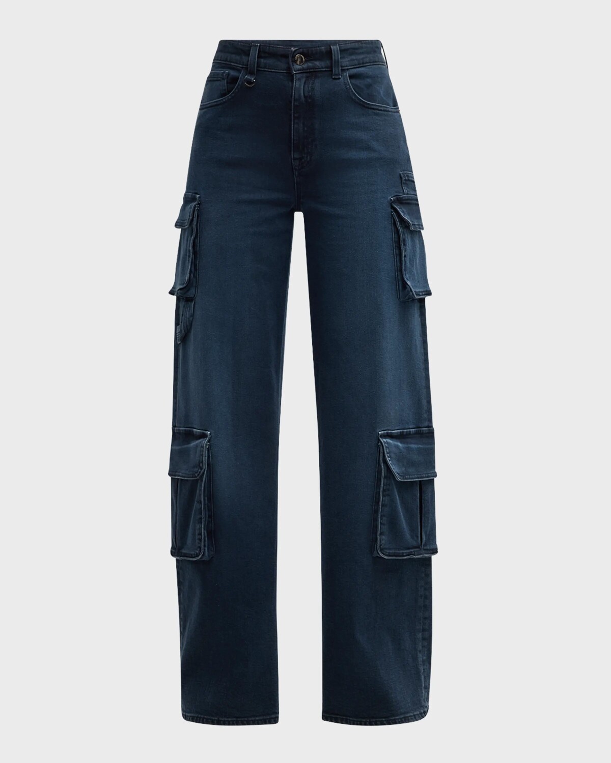 

Прямые джинсы карго с высокой посадкой Emporio Armani, цвет Solid Dark Blue