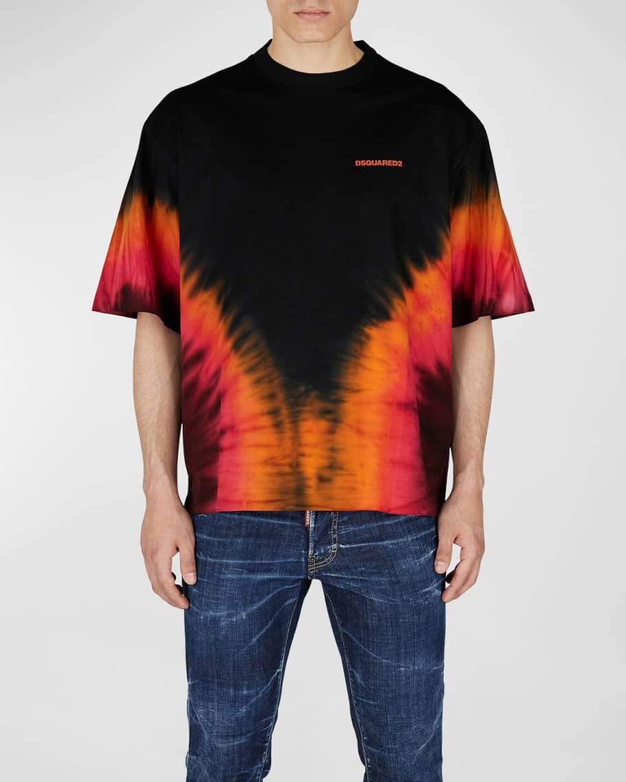 

Мужская футболка с принтом Flame Drop Tie-Dye Dsquared2