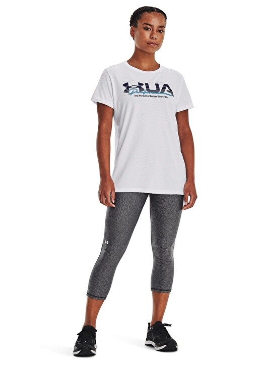 

Однотонная белая женская футболка с круглым вырезом Under Armour, Белый