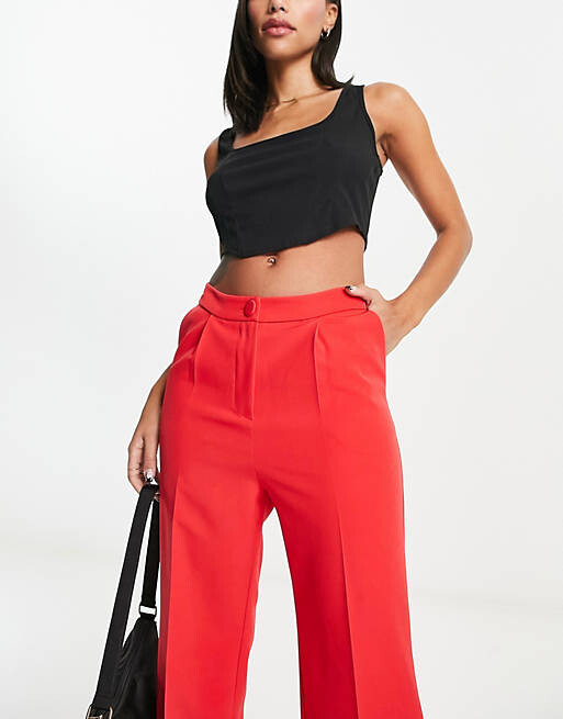 

Красные прямые брюки с напуском для папы Miss Selfridge - RED, Красный