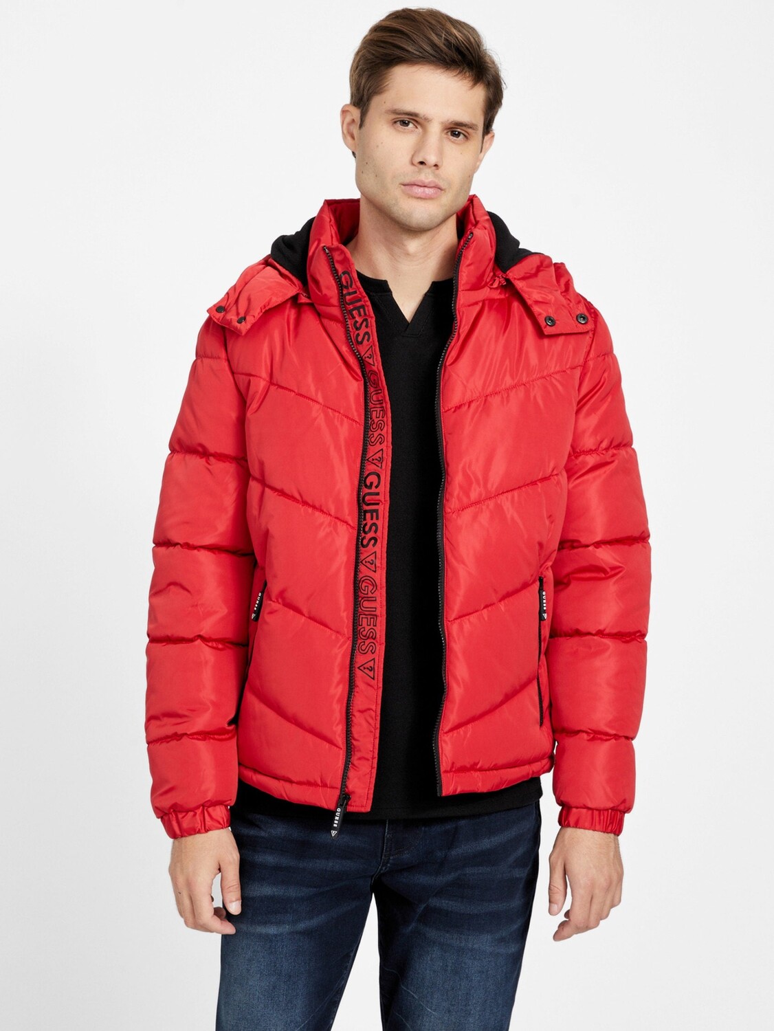 

Стеганая куртка-пуховик Chano Guess Factory, цвет Varsity Red