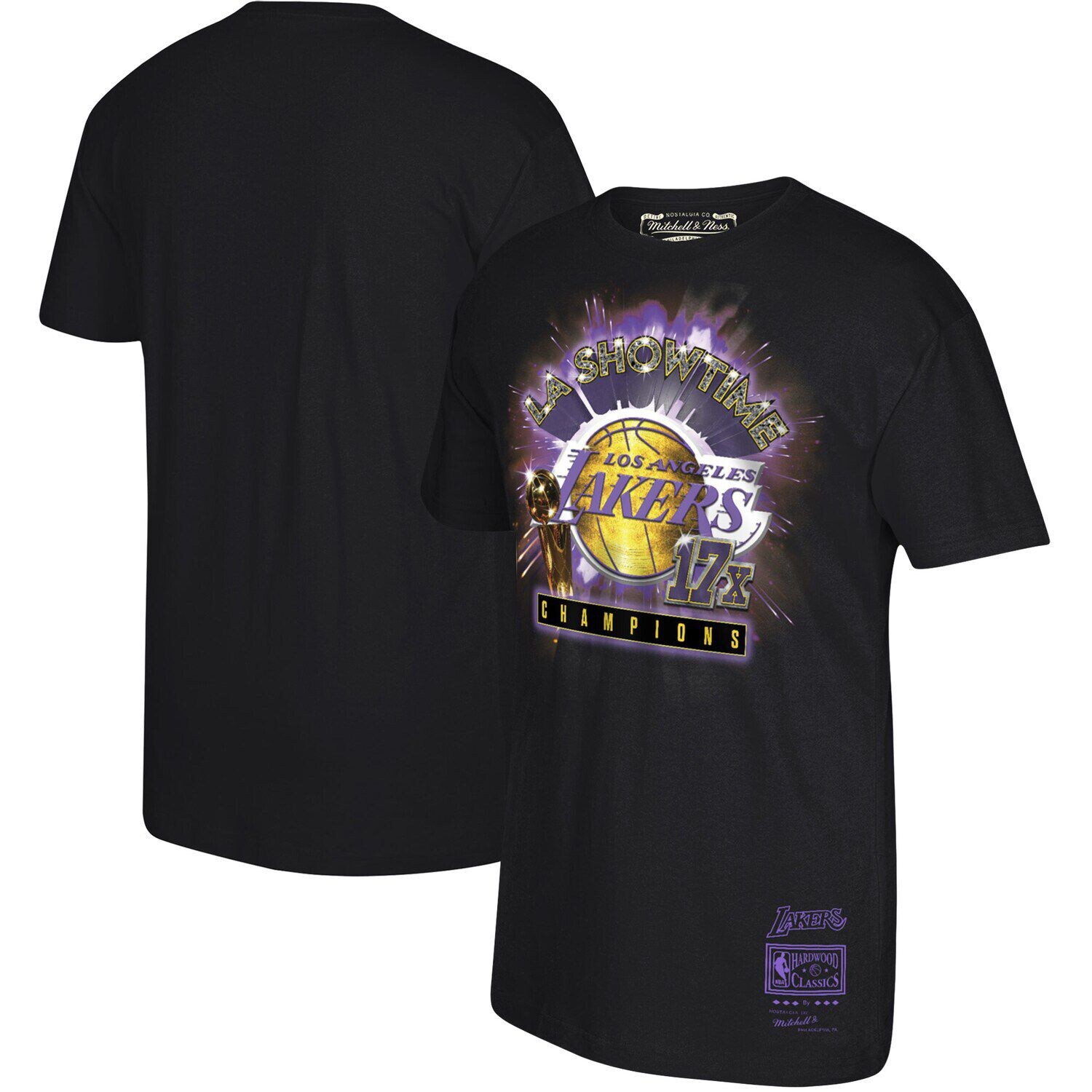 

Мужская черная футболка Mitchell & Ness Los Angeles Lakers Showtime 17X, Черный