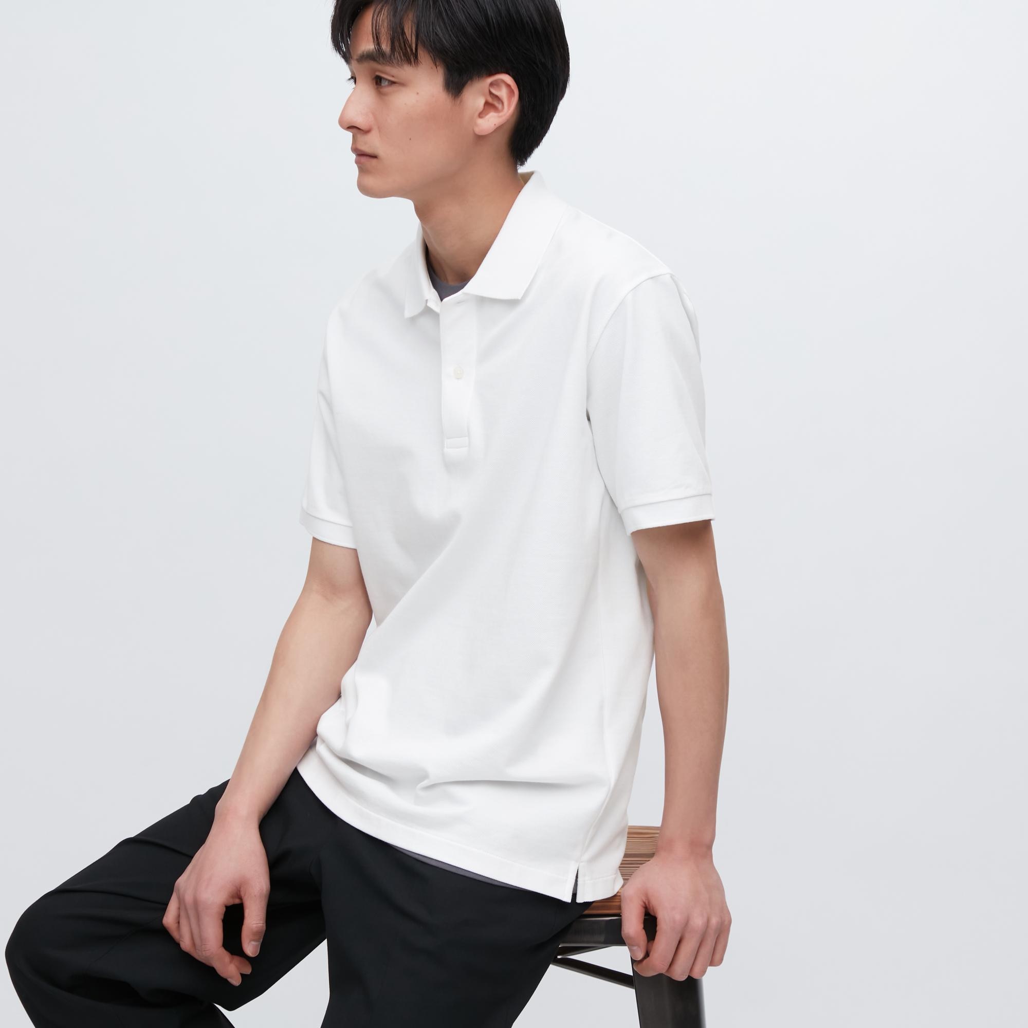 Рубашка-поло Dry Kanoko Uniqlo, белый