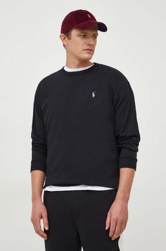 

Хлопковая рубашка с длинными рукавами Polo Ralph Lauren, черный