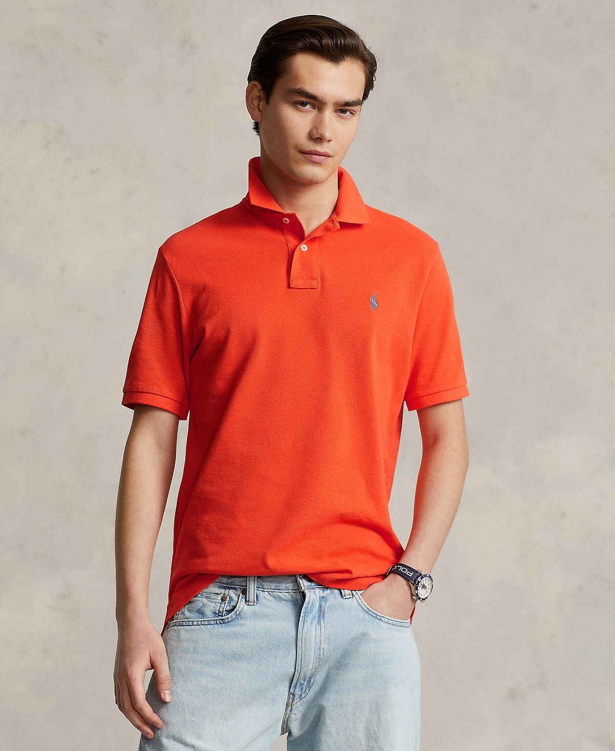 

Мужская рубашка-поло классического кроя в сетку Polo Ralph Lauren