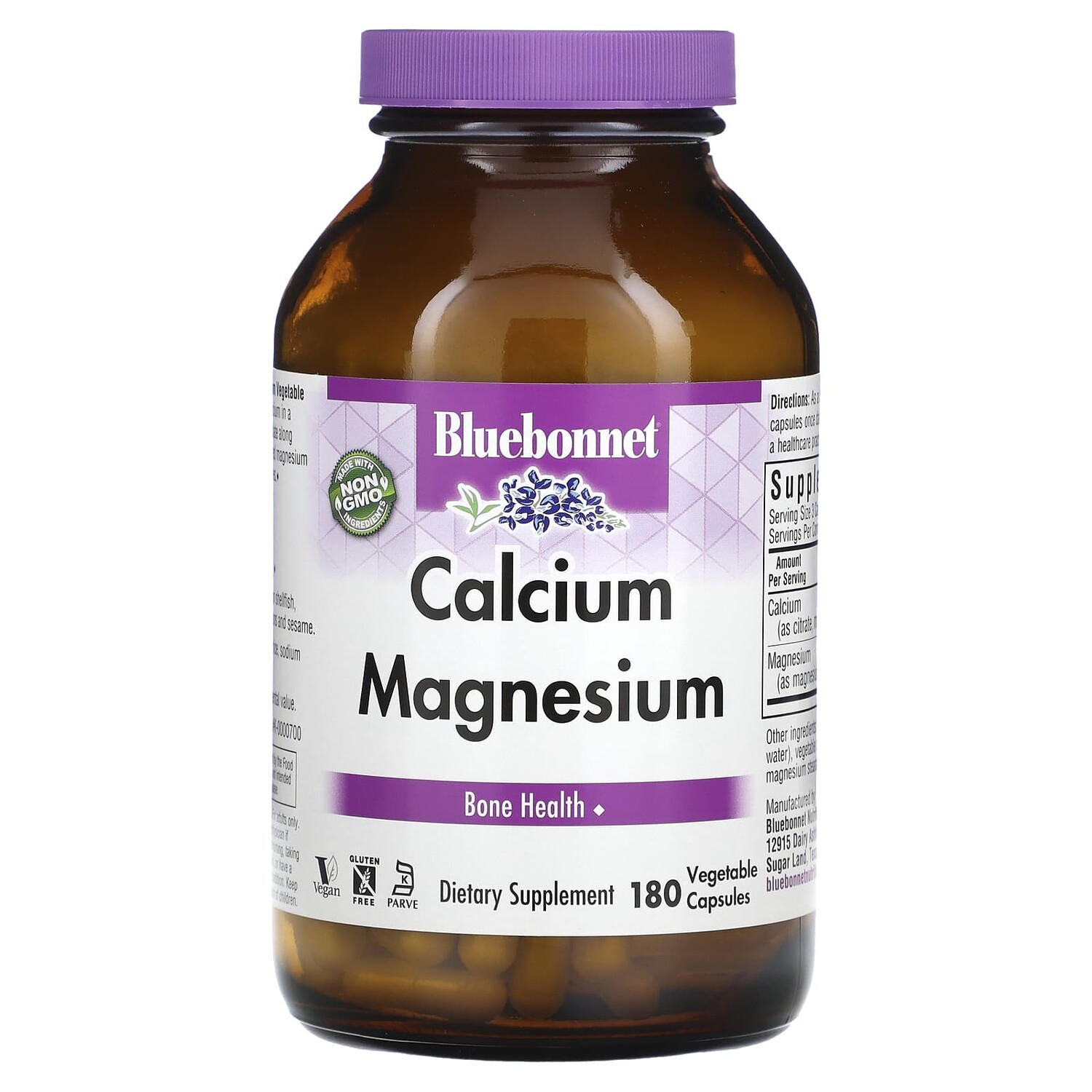 

Кальций и магний, 180 капсул, Bluebonnet Nutrition
