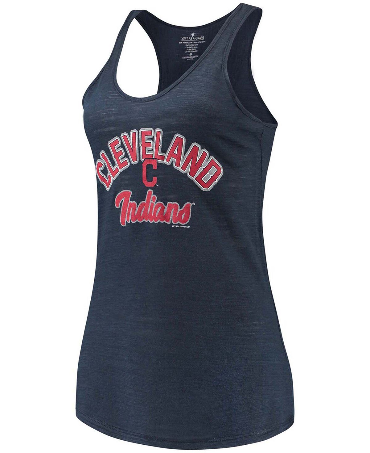 

Женская темно-синяя майка Cleveland Indians Multicount Racerback Soft As A Grape, темно-синий