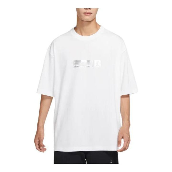 Футболка Air Jordan Solid Color Round Neck Pullover Brand Multi-Color Alphabet Short Sleeve T-Shirt Men's White, мультиколор