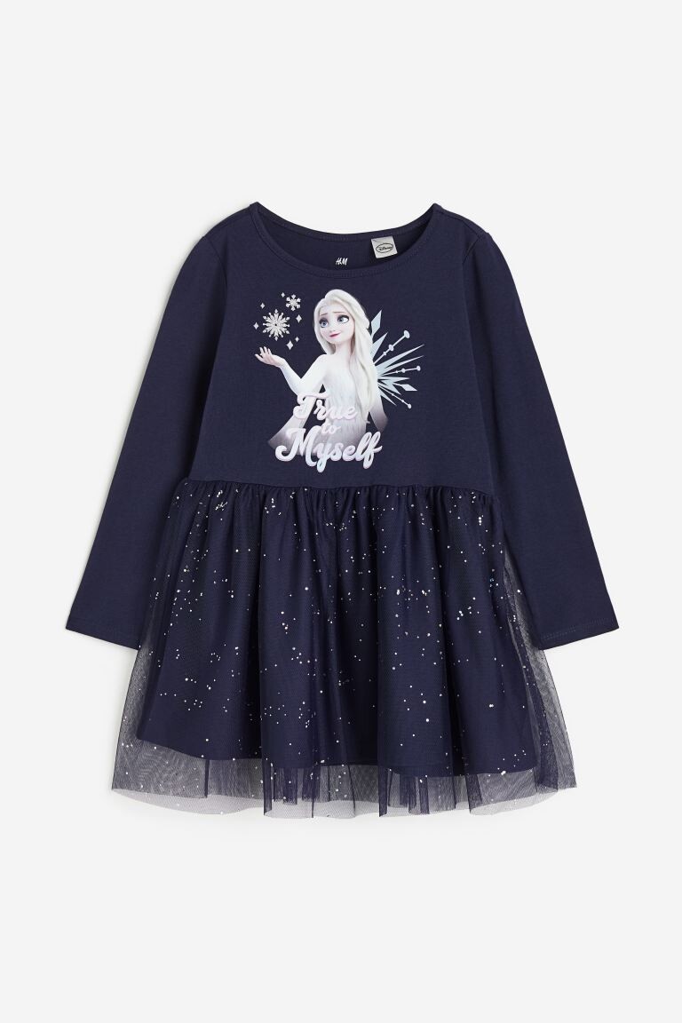 

Платье H&M Disney Frozen Tulle-skirt Jersey, темно-синий