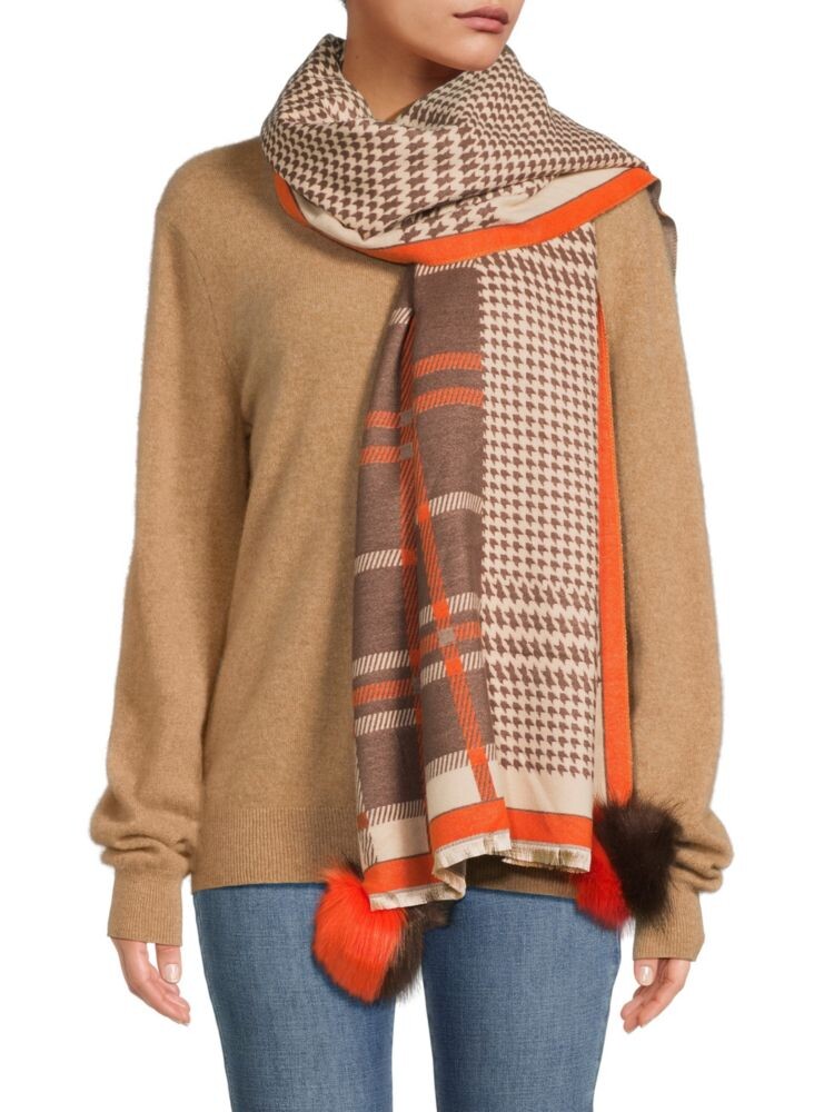 

Шарф с отделкой из искусственного меха La Fiorentina, цвет Brown Orange