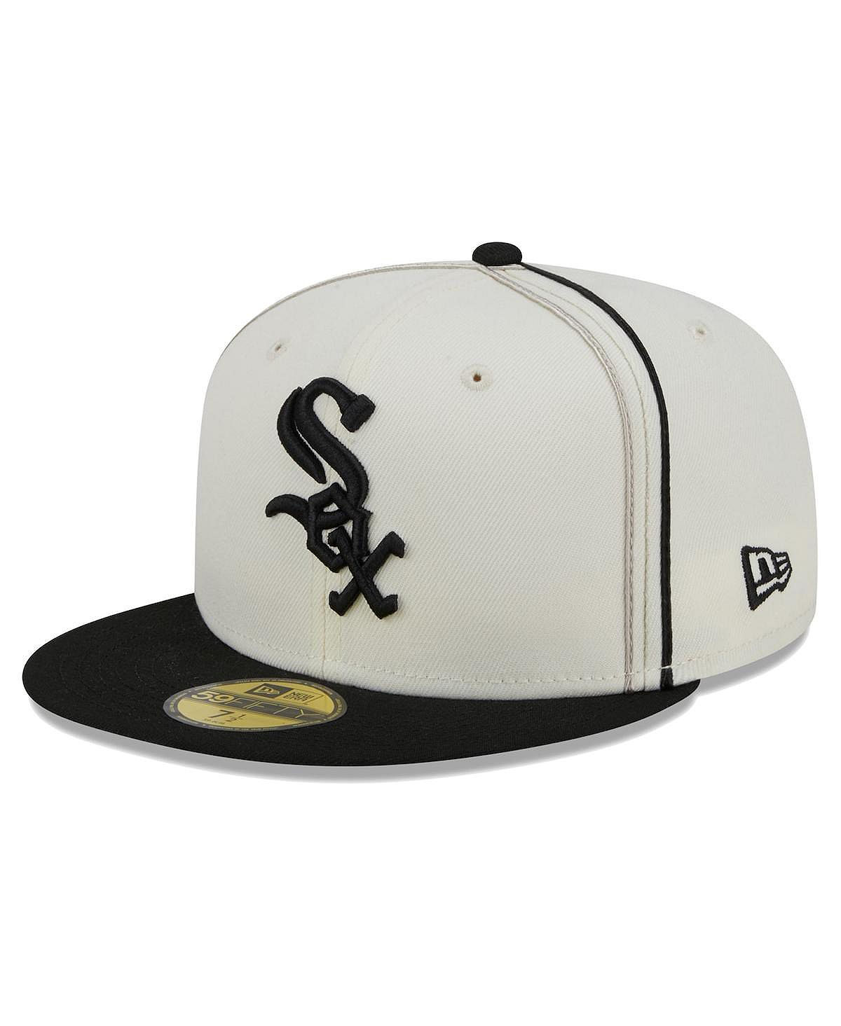 Мужская кремовая, черная шляпа Chicago White Sox Chrome Sutash 59FIFTY. New Era