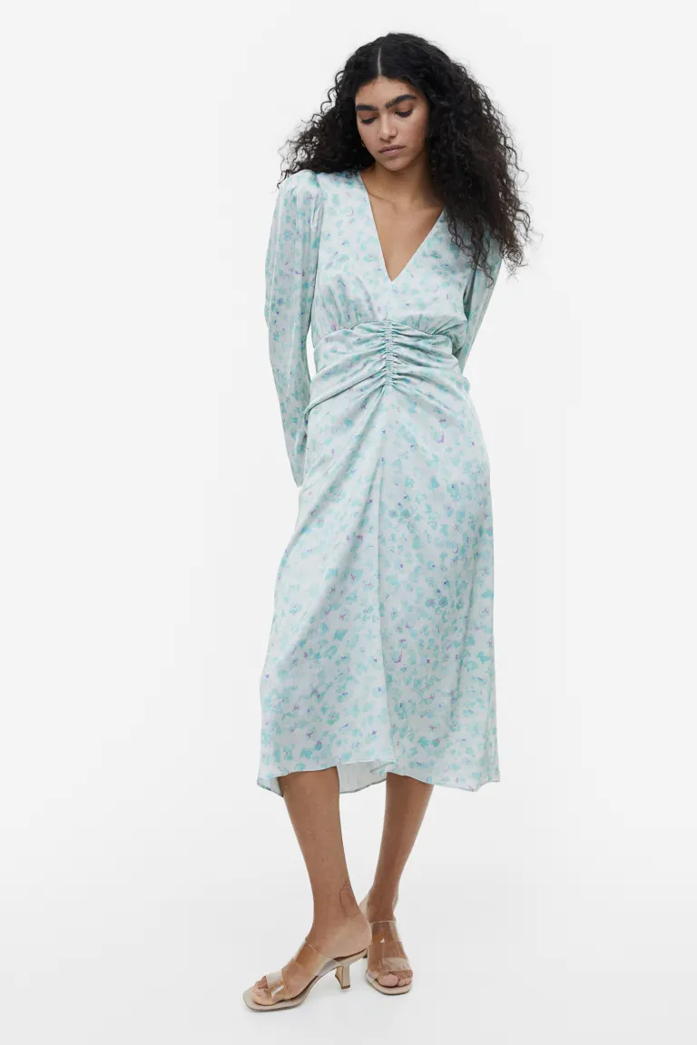 

Платье из атласа с комплектами H&M, белый