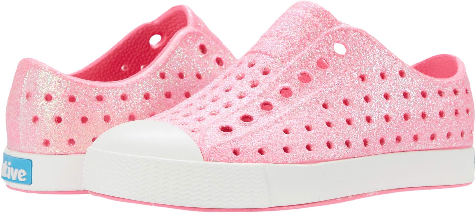 Кроссовки Jefferson Bling Glitter Native Shoes Kids, цвет Floyd Pink Bling Glitter/Shell White children casual sneakers girl pink princess bling sequins light tennis running shoes kids students black soft sports shoes 26 37