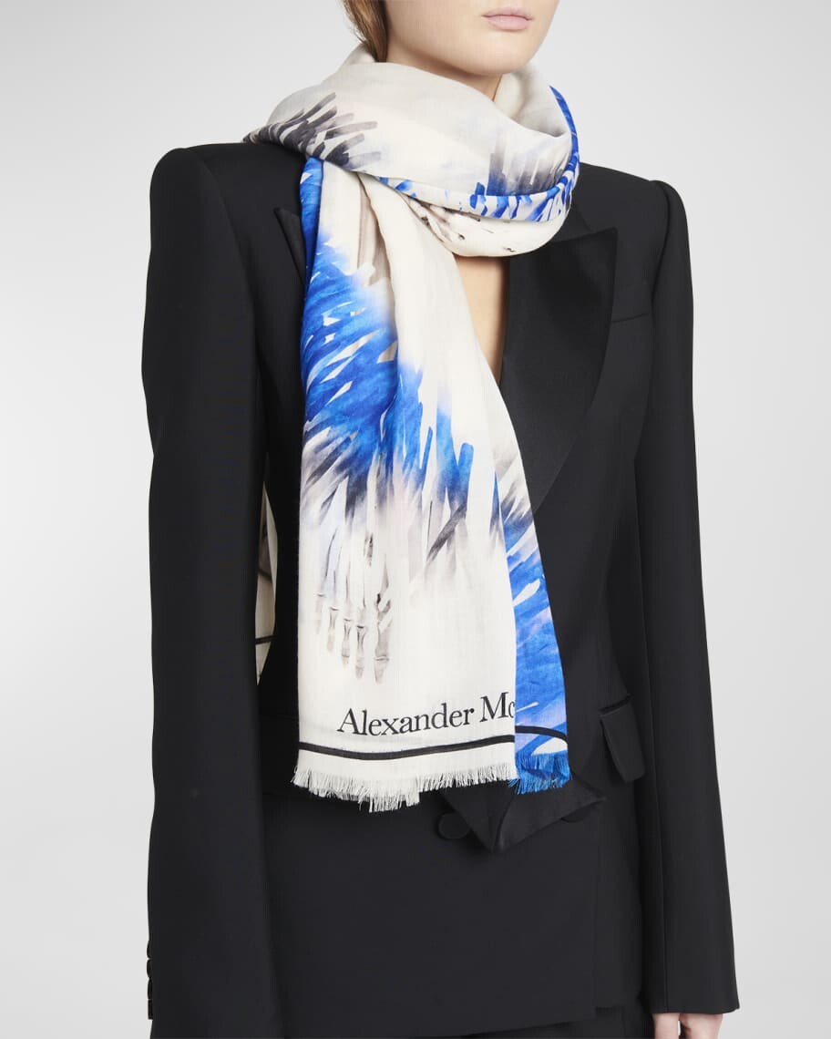 

Шаль из шерсти скелета из рафии Alexander McQueen