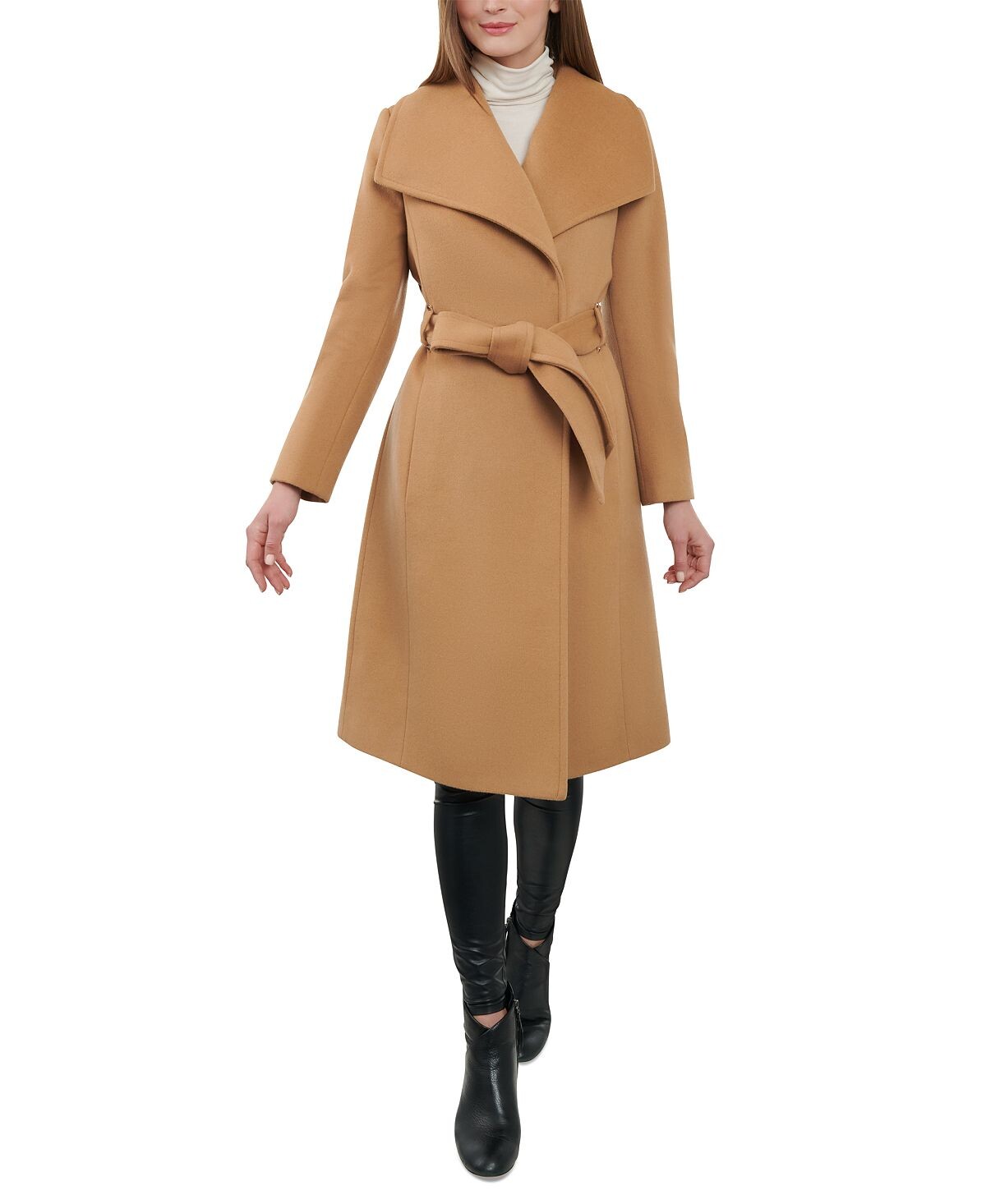 

Женское пальто с запахом и поясом Anne Klein
