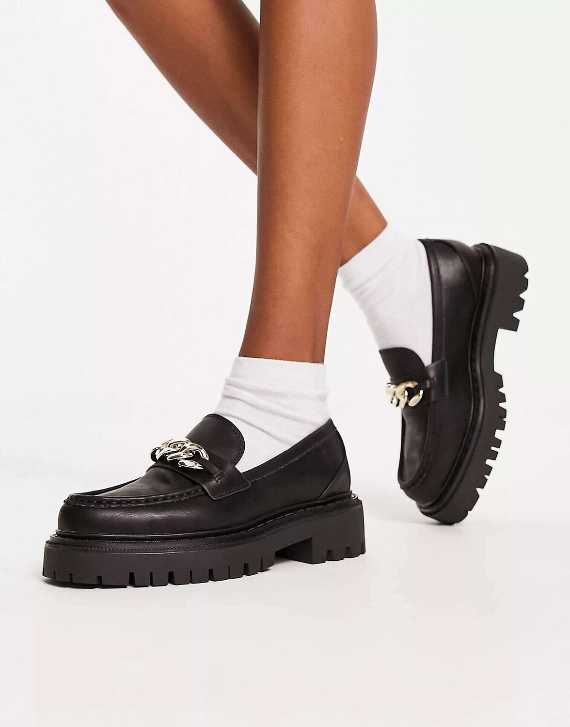 

Черные массивные лоферы с цепочкой ALDO Brixton, Черный
