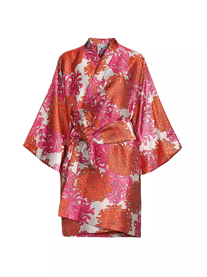 Мини-платье с цветочным запахом La Vie Style House, цвет orange pink