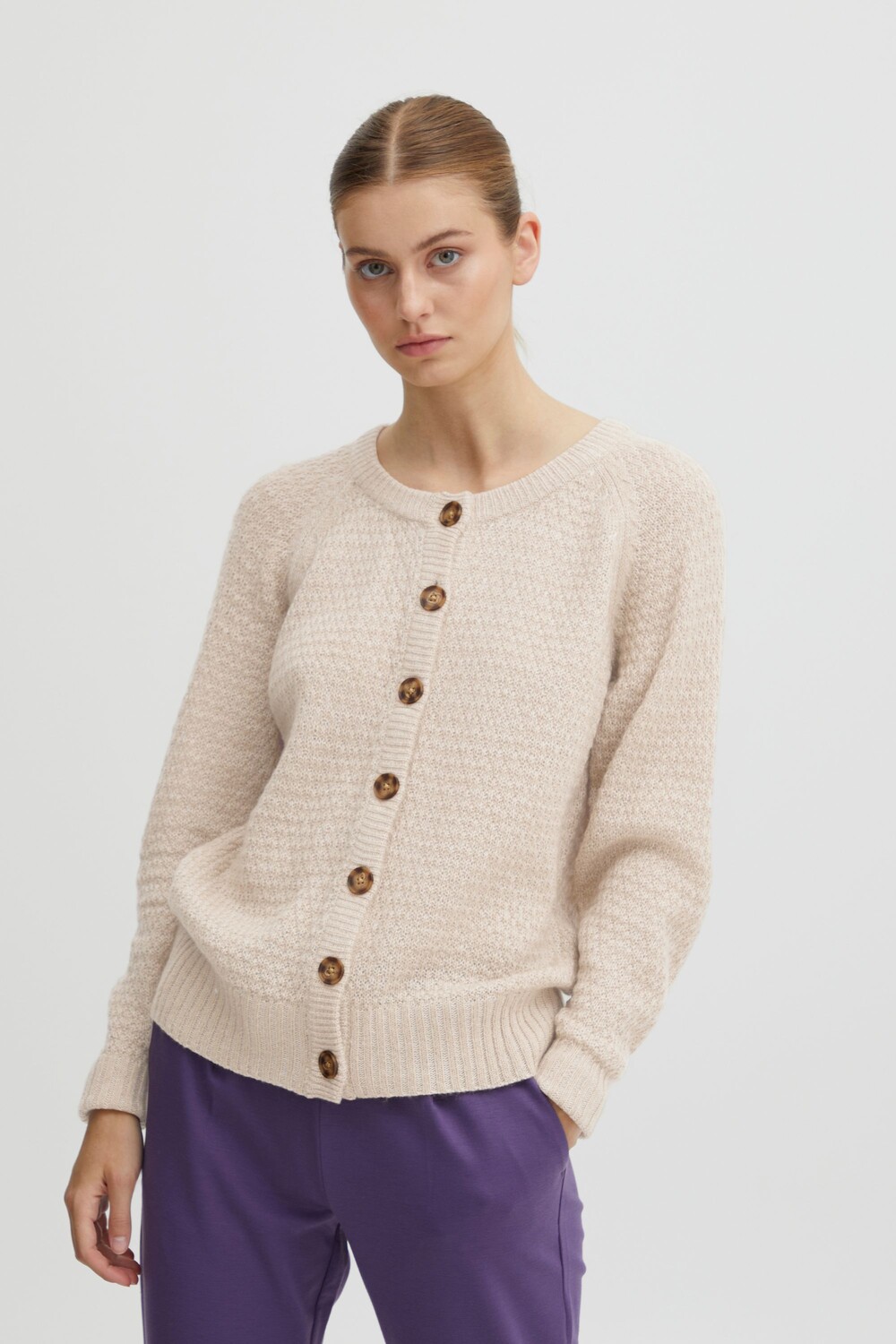 

Кардиган ICHI Strickjacke IHODANSA CA4 20116870, натуральный