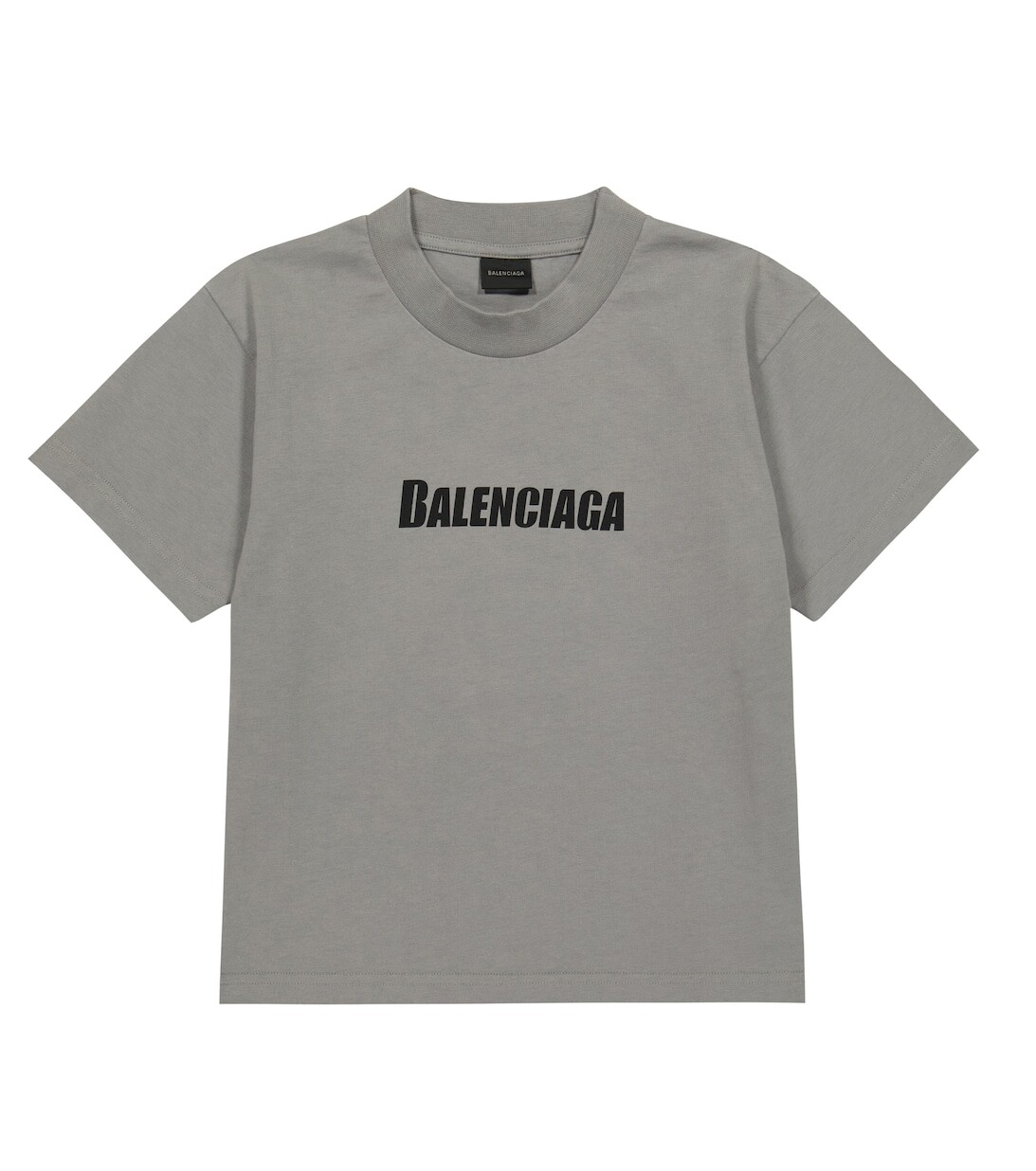 

Футболка из хлопкового джерси с логотипом Balenciaga Kids, серый