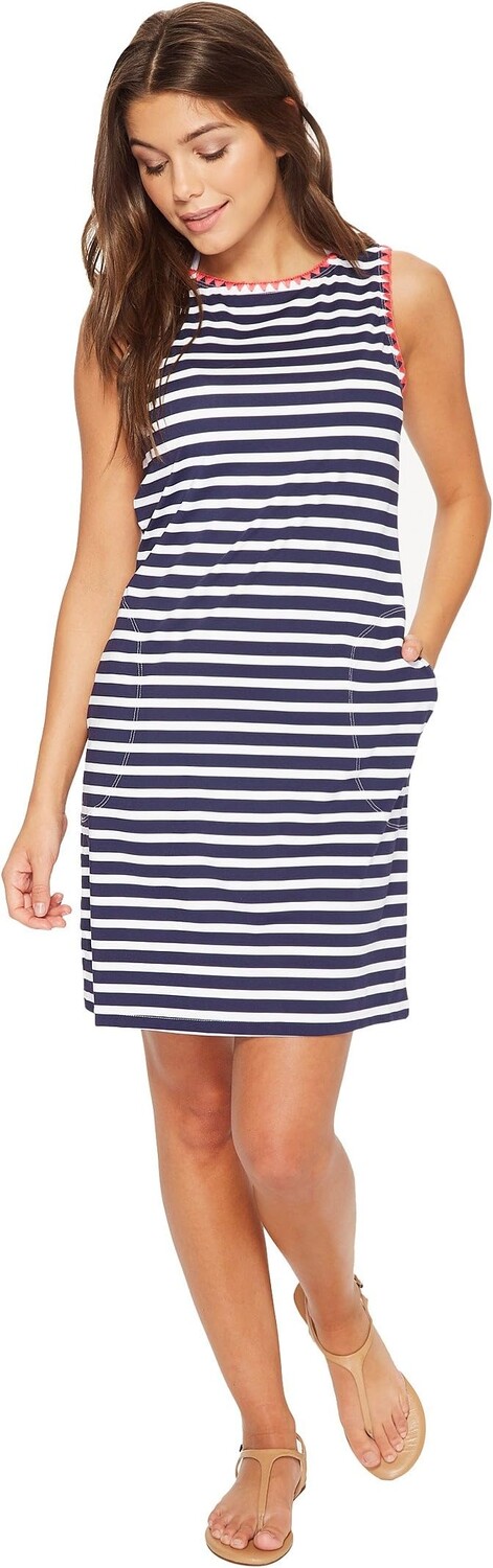 

Эксклюзивное пляжное платье в бретонскую полоску Tommy Bahama, цвет Mare Navy/White