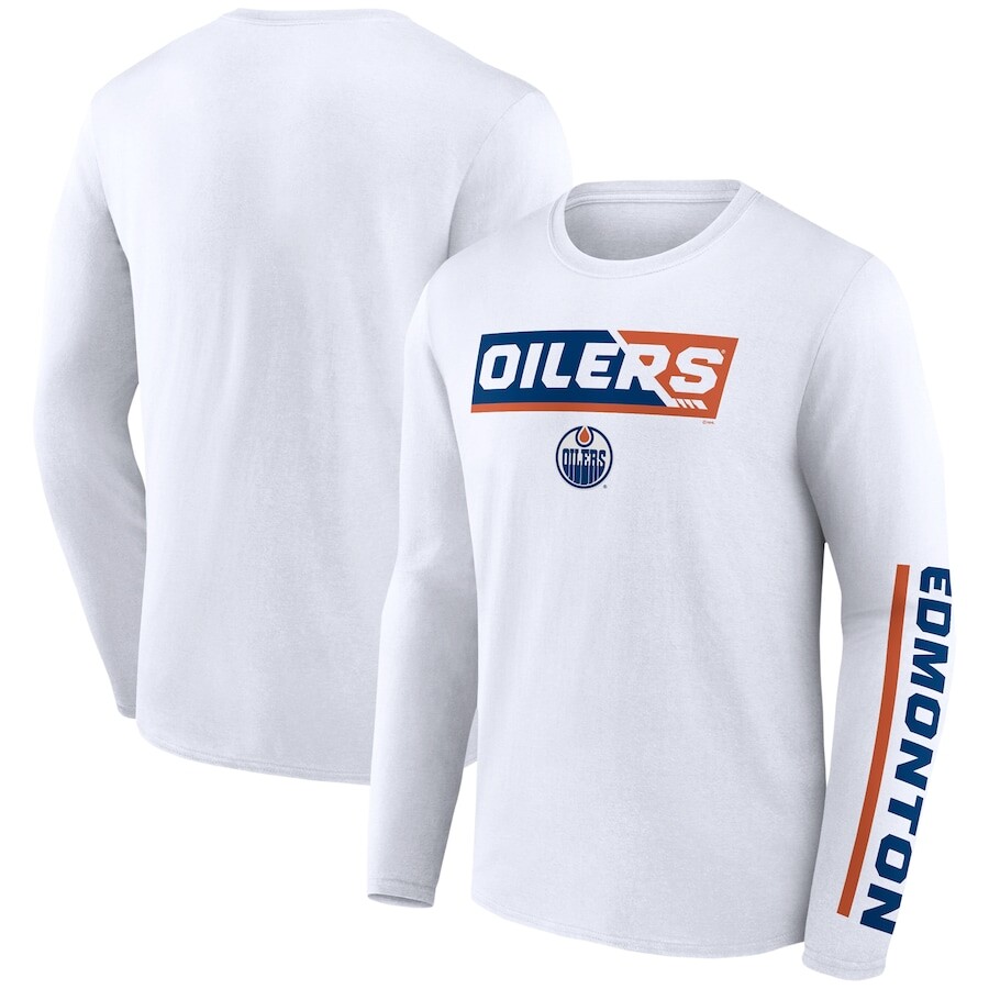 

Футболка с длинным рукавом Fanatics Branded Edmonton Oilers, белый