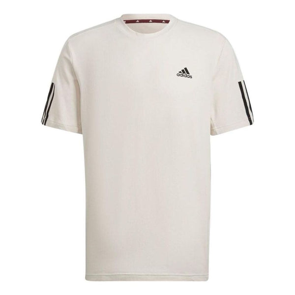 Футболка adidas Logo Printing Solid Color Stripe Casual Short Sleeve White, мультиколор