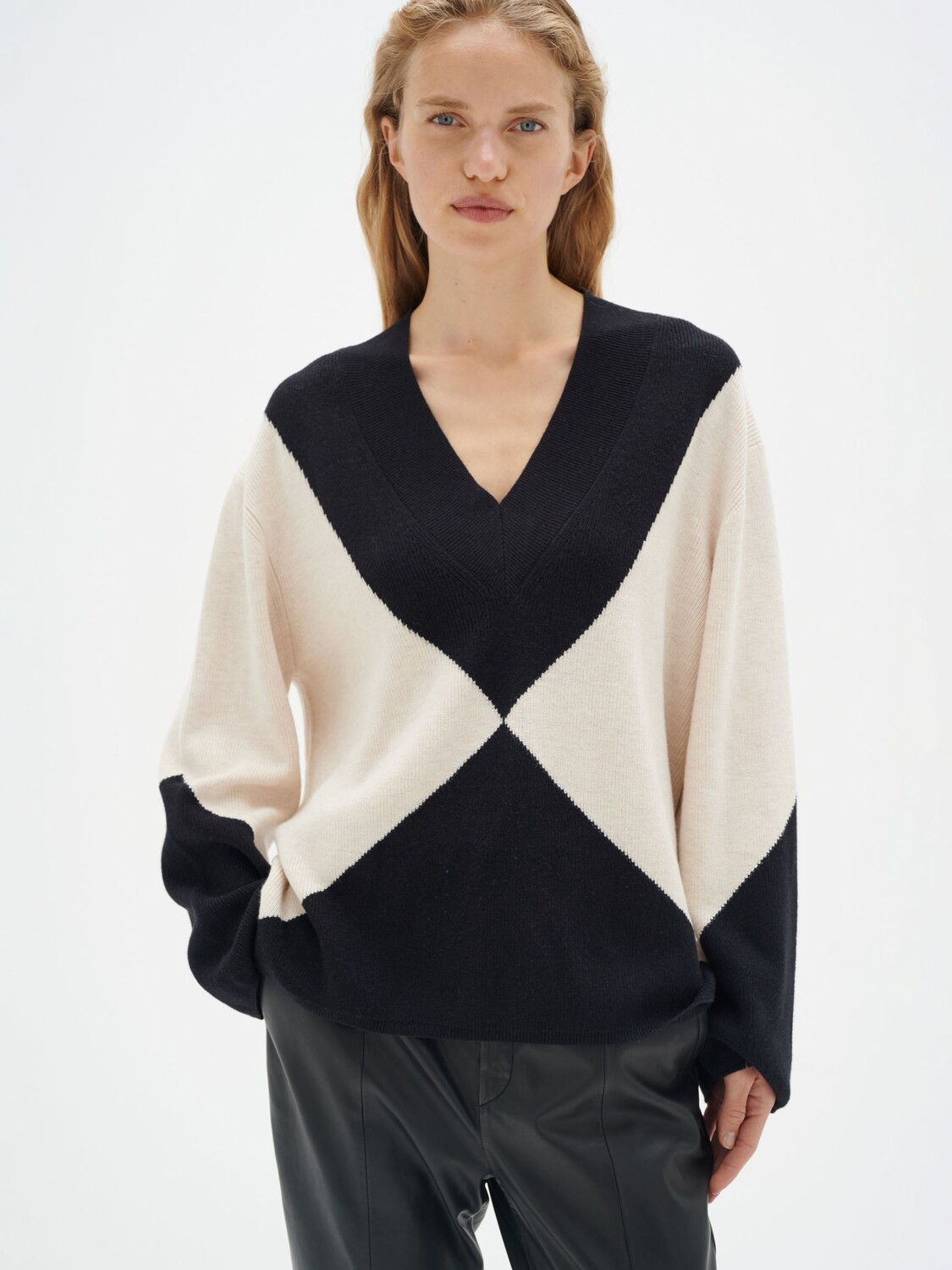 

Джемпер Rudi из смесового кашемира с V-образным вырезом InWear, французский дуб/черный