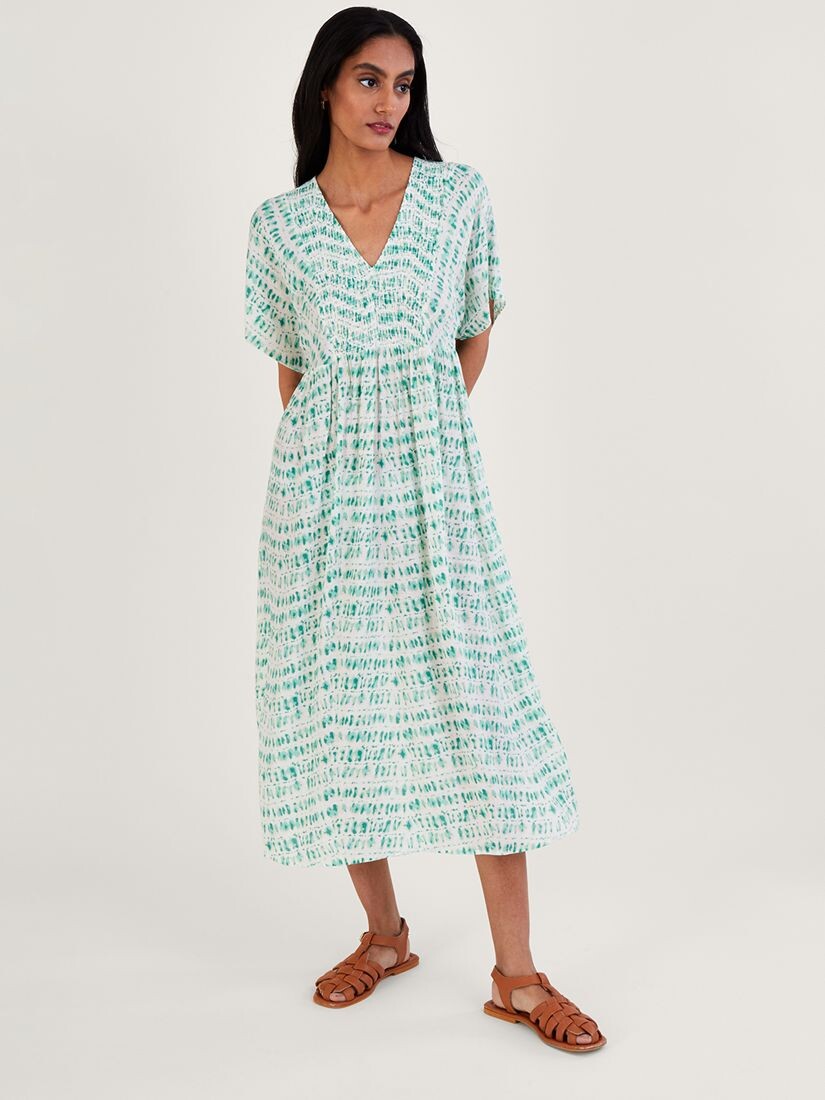 

Платье миди Monsoon Kaftan Tie Dye, Бирюзовый, Зеленый
