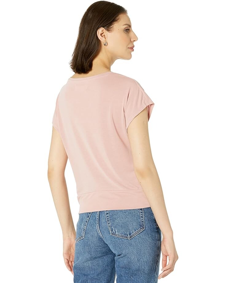 

Футболка Lucky Brand Sandwash Twist Front Tee, розовый
