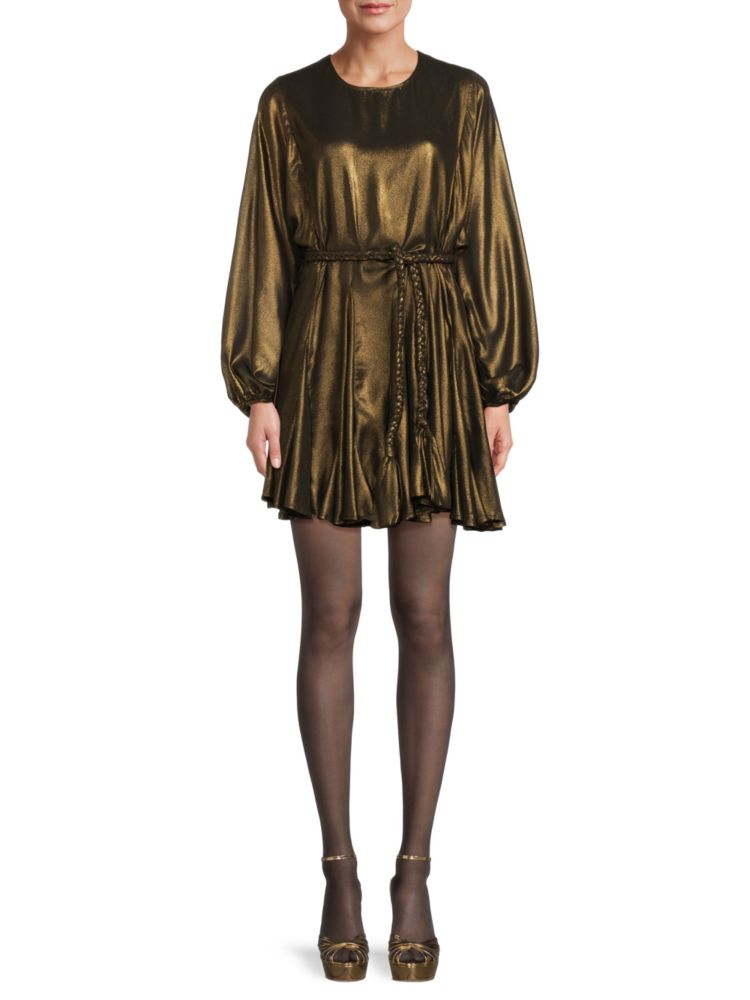 Мини-платье с металлическим поясом и поясом Koko + Mason, золото