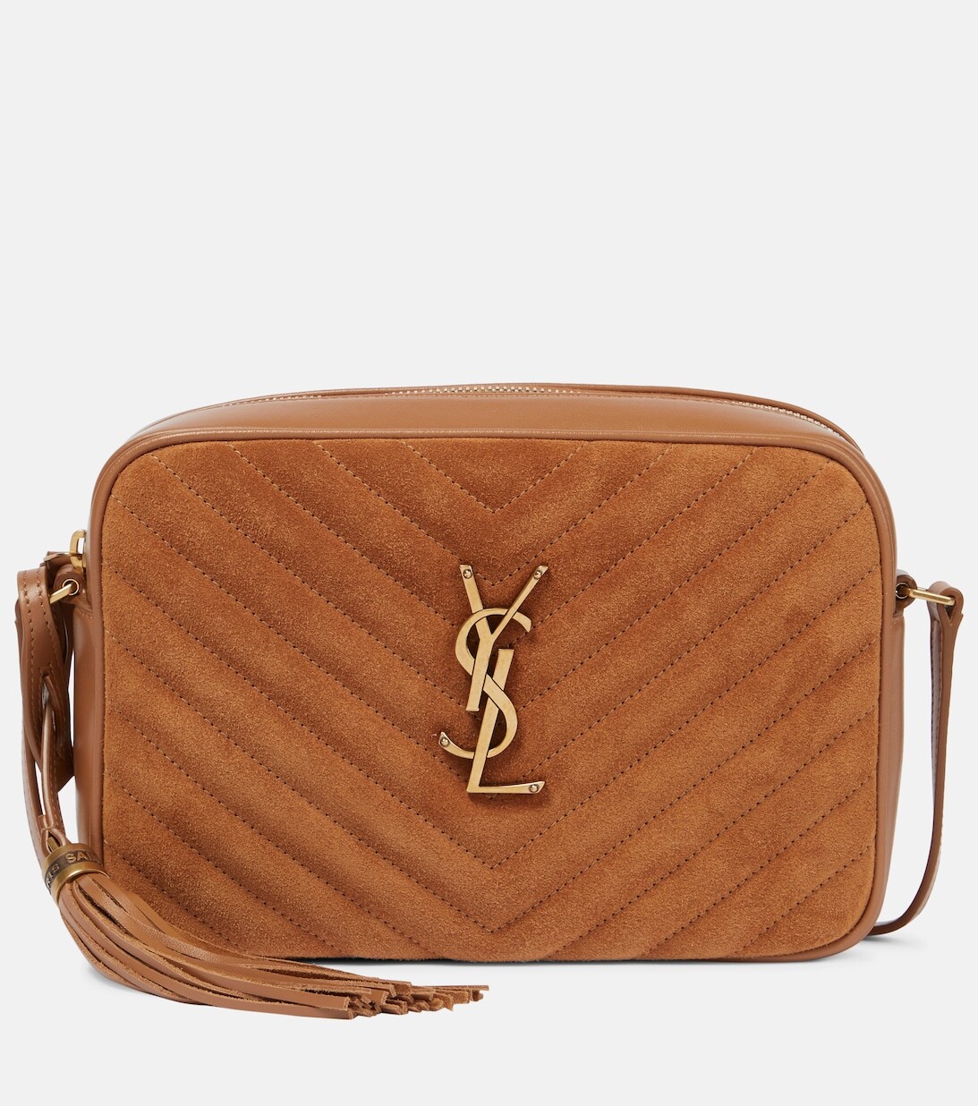 

Замшевая сумка через плечо Lou Camera Saint Laurent, коричневый