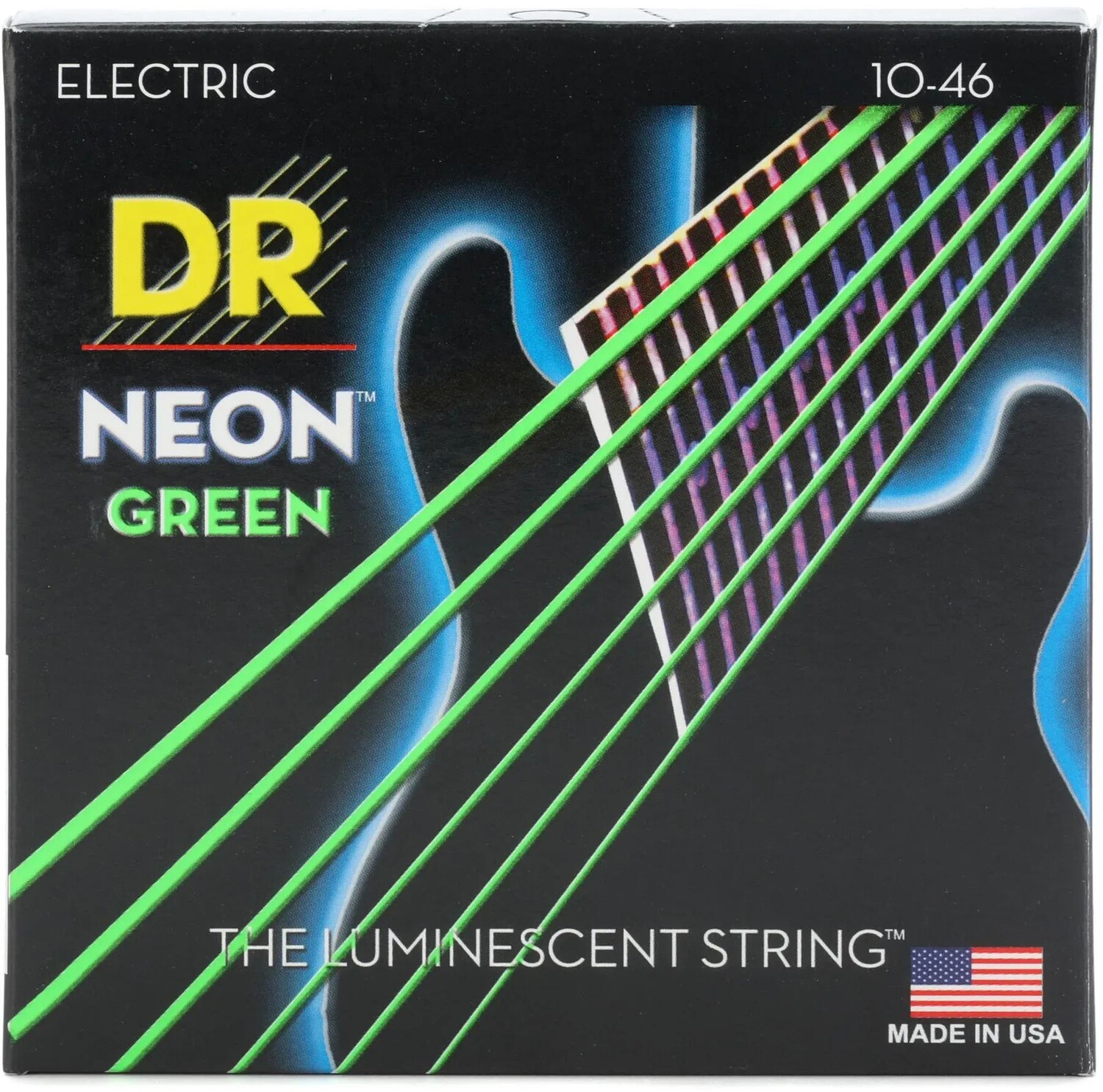 

Струны для электрогитары DR Strings NGE-10 Hi-Def Neon Green K3 с покрытием — .010-.046, средний размер