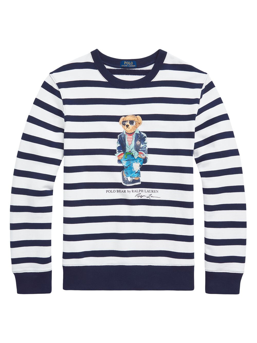 

Полосатая футболка Preppy Polo Bear с длинными рукавами Polo Ralph Lauren, белый