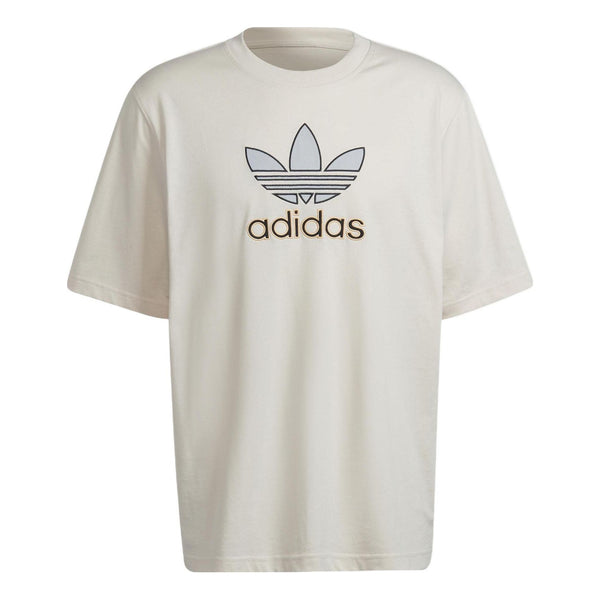 Футболка Men's adidas originals Logo Printing Loose Casual Round Neck Short Sleeve Light Brown T-Shirt, мультиколор