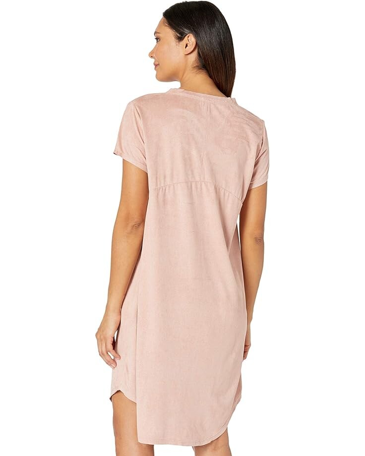 

Платье Dylan by True Grit Soft Suede Knits Short Sleeve Babydoll Dress, роза