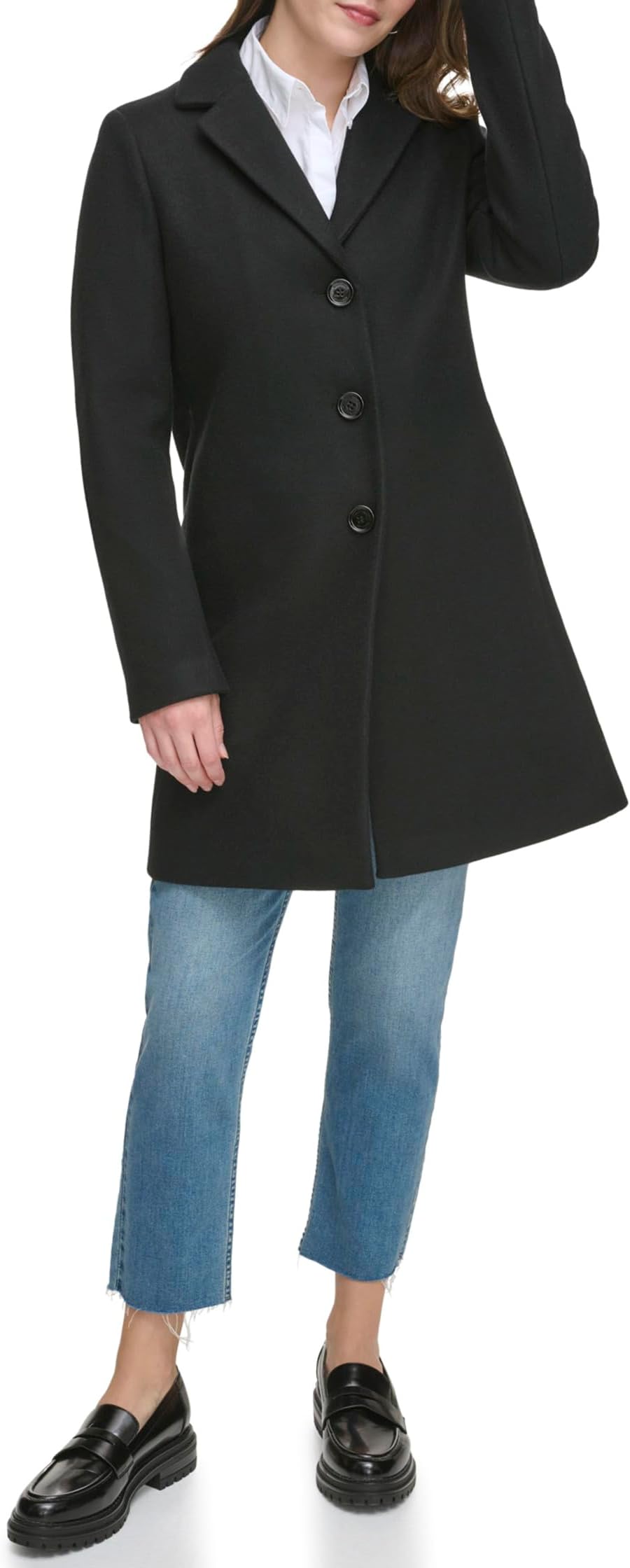 цена Пальто Single Breasted Walker Calvin Klein, черный