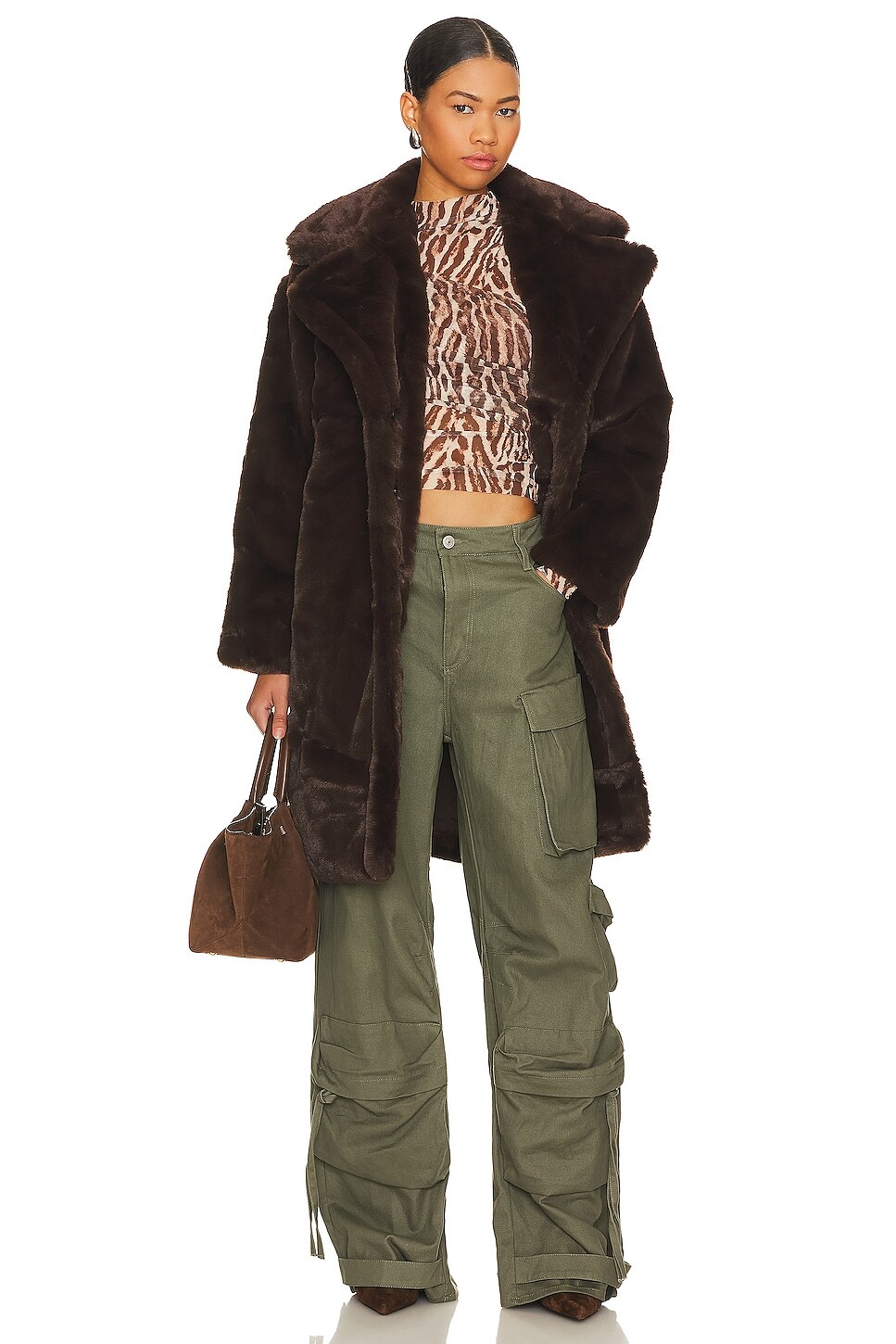 

Пальто Steve Madden Emery Faux Fur, цвет Dark Brown