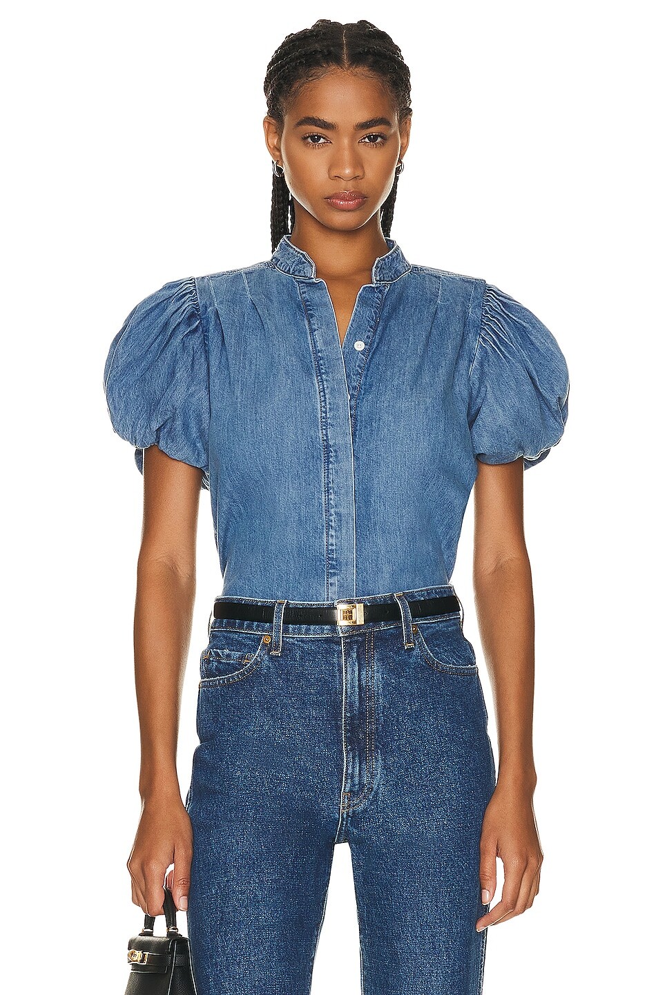 

Рубашка Frame Pleated Puff Sleeve, цвет Eugenia