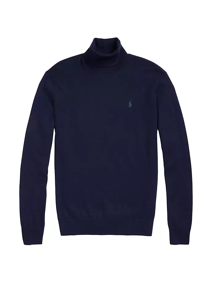 

Шерстяной свитер с воротником-стойкой Polo Ralph Lauren, цвет hunter navy