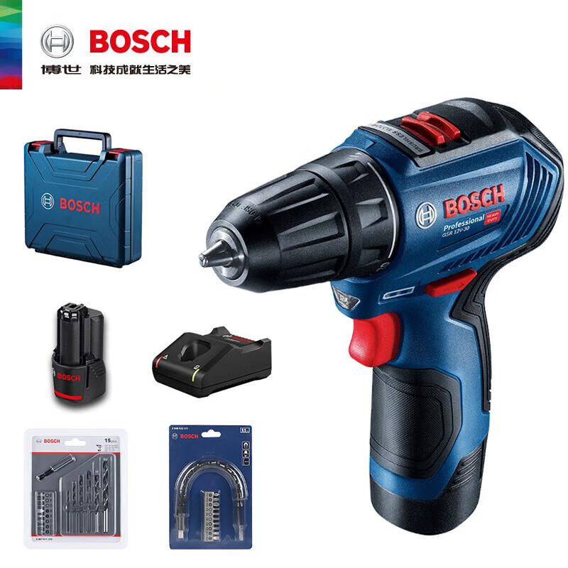 Дрель ручная бесщеточная Bosch GSR 12V-30 + бита